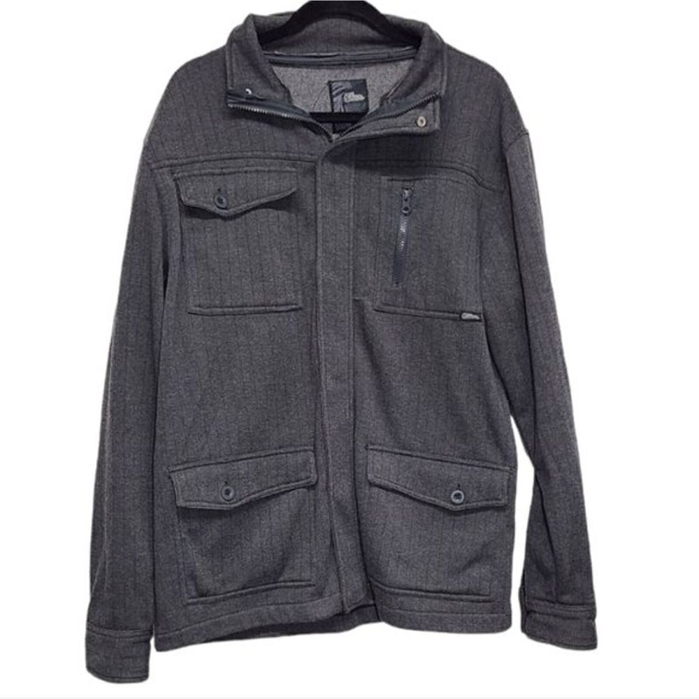 Elixir Sweater Mens Extra Large Gray Full Zip Winter Jacket‎ Front Pockets